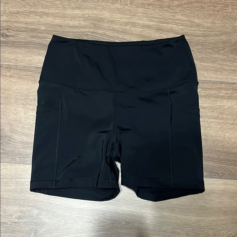 90 Degree By Reflex Black Bike Shorts High Waist Stretch